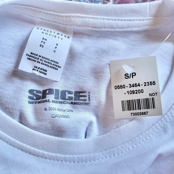 *NEW* SPICE GIRLS White Women's Retro 90's T-Shirt Size Small - Picture 3 of 3